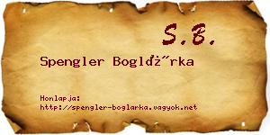 Spengler Boglárka névjegykártya